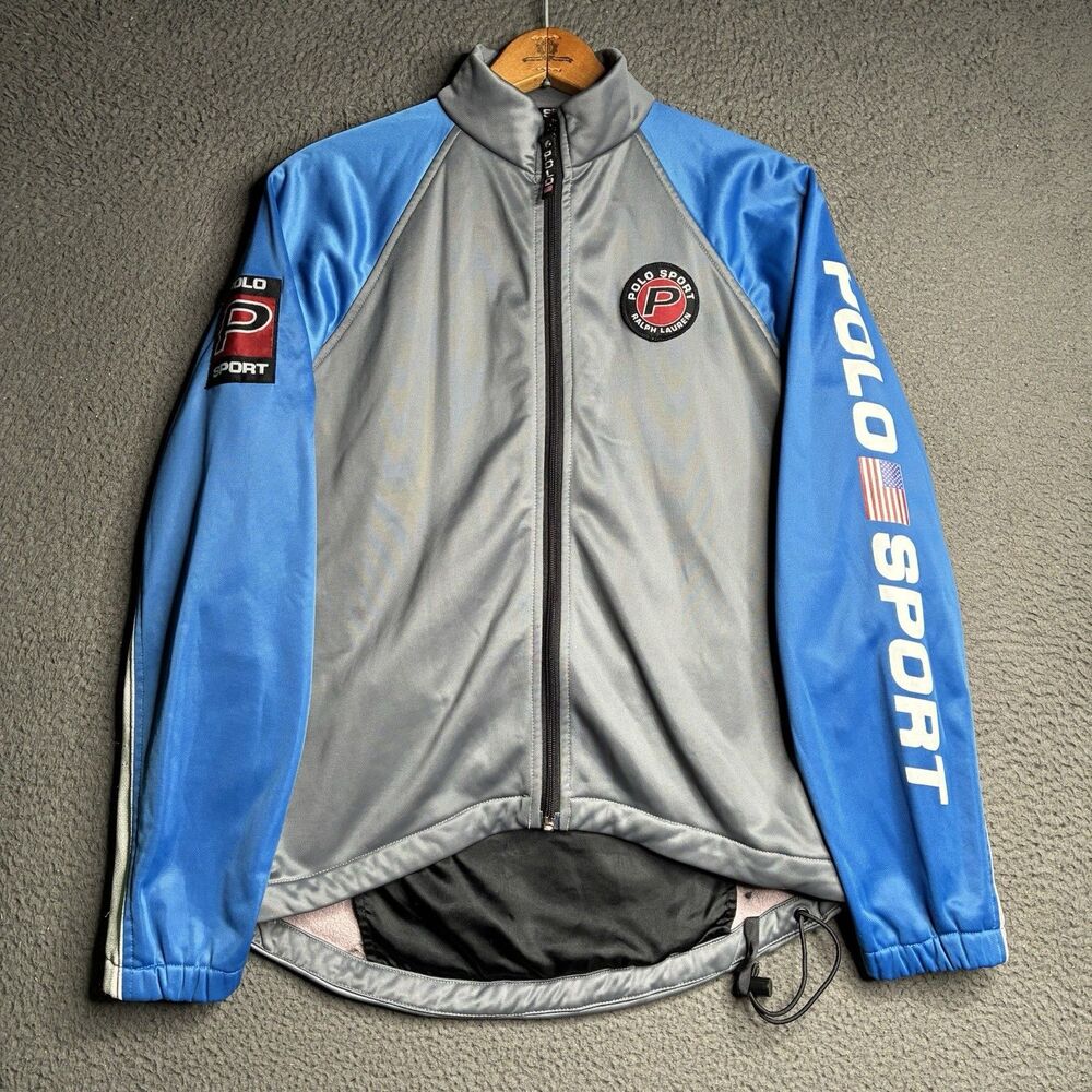 Vintage Polo Sport Ralph Lauren Cycling Jacket Fleece Lined RARE Mens Small